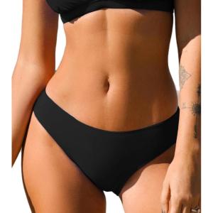 imageCUPSHE Womens Swimsuit Bikini Bottom Low Rise Bathing SuitBlack