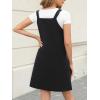 imageCUPSHE Fall Dresses for Women V Neck Plaid Sleeveless Wide Strpas Pockets Casual Pinafore Mini Overall DressBlack