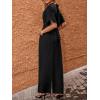 imageCUPSHE One Piece Jumpsuits for Women Casual Summer V Neck Batwing Sleeve Wide Leg Elegant Overalls Sexy Vacation OutfitsBlack