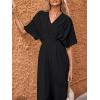 imageCUPSHE One Piece Jumpsuits for Women Casual Summer V Neck Batwing Sleeve Wide Leg Elegant Overalls Sexy Vacation OutfitsBlack