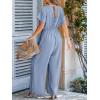 imageCUPSHE One Piece Jumpsuits for Women Casual Summer V Neck Batwing Sleeve Wide Leg Elegant Overalls Sexy Vacation OutfitsBlue