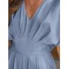 imageCUPSHE One Piece Jumpsuits for Women Casual Summer V Neck Batwing Sleeve Wide Leg Elegant Overalls Sexy Vacation OutfitsBlue