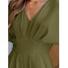 imageCUPSHE One Piece Jumpsuits for Women Casual Summer V Neck Batwing Sleeve Wide Leg Elegant Overalls Sexy Vacation OutfitsDark Green