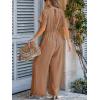 imageCUPSHE One Piece Jumpsuits for Women Casual Summer V Neck Batwing Sleeve Wide Leg Elegant Overalls Sexy Vacation OutfitsKhaki