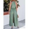 imageCUPSHE One Piece Jumpsuits for Women Dressy Casual Sleeveless Halter Neck High Waist Wide Leg Rompers Jumpers Vacation Summer Outfits