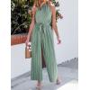 imageCUPSHE One Piece Jumpsuits for Women Dressy Casual Sleeveless Halter Neck High Waist Wide Leg Rompers Jumpers Vacation Summer Outfits