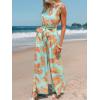 imageCUPSHE Women One Shoulder Summer Jumpsuit with Pocket Elastic Waist Tie Overall Wide Leg Casual Beach Holiday RomperTropical Mint