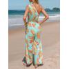 imageCUPSHE Women One Shoulder Summer Jumpsuit with Pocket Elastic Waist Tie Overall Wide Leg Casual Beach Holiday RomperTropical Mint