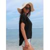 imageCUPSHE Women Summe Tops V Neck Blouses Short Sleeves Lace Shirt Button Front Tee Work Vacation OutfitsBlack