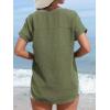 imageCUPSHE Women Summe Tops V Neck Blouses Short Sleeves Lace Shirt Button Front Tee Work Vacation OutfitsGreen