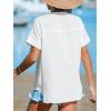 imageCUPSHE Women Summe Tops V Neck Blouses Short Sleeves Lace Shirt Button Front Tee Work Vacation OutfitsWhite