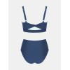 imageCUPSHE Womens Bikini Sets Two Piece Bathing Suit High Waisted Square Neck Adjustable Straps RuchedBlueStripes