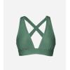 imageCUPSHE Womens Bikini Top V Neck Triangle Top Wide Straps Cross Back Lace upOlive Green