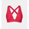 imageCUPSHE Womens Bikini Top V Neck Triangle Top Wide Straps Cross Back Lace upRed