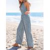 imageCUPSHE Womens Casual Loose Overalls Jumpsuits High Neck Sleeveless Wide Leg Boho One Piece Rompers With PocketsBlue