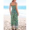imageCUPSHE Womens Jumpsuit Square Neck Floral Wide Leg Pants Smocked Sleeveless High Waist Casual Summer Outfits RomperGreen