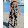 imageCUPSHE Womens Jumpsuits Sleeveless Floral One Shoulder Wide Leg Long Pants 2025 Trendy Travel Outfit PocketBlack