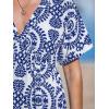 imageCUPSHE Womens Mini Dress V Neck Tropical Short Sleeve Loose Fit Ruffled Short Summer Beach DressBlue Paisley