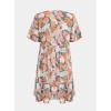 imageCUPSHE Womens Mini Dress V Neck Tropical Short Sleeve Loose Fit Ruffled Short Summer Beach DressPink Tropical
