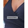 imageCUPSHE Womens One Piece Swimsuit Bathing Suit V Neck Wrapped Cutout Crisscross Back Adjustable Straps TexturedNavy Blue