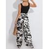imageCUPSHE Womens Romper Square Neck Sleeveless Belted Pocket Wide leg Maxi Outfit Casual DressyBlack