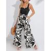 imageCUPSHE Womens Romper Square Neck Sleeveless Belted Pocket Wide leg Maxi Outfit Casual DressyBlack