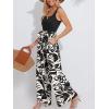 imageCUPSHE Womens Romper Square Neck Sleeveless Belted Pocket Wide leg Maxi Outfit Casual DressyBlack