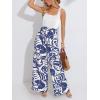imageCUPSHE Womens Romper Square Neck Sleeveless Belted Pocket Wide leg Maxi Outfit Casual DressyBlue