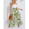 imageCUPSHE Womens Romper Square Neck Sleeveless Belted Pocket Wide leg Maxi Outfit Casual DressyGreen
