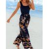 imageCUPSHE Womens Romper Square Neck Sleeveless Belted Pocket Wide leg Maxi Outfit Casual DressyNavy