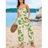 imageCUPSHE Womens Summer Boho Casual Jumpsuits Dressy Floral Print Sleeveless Halter Neck High Waist Wide Leg One Piece Rompers Jumpers Vacation Beach Outfits