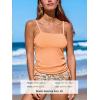 imageCUPSHE Womens Tankini Set Two Piece Swimsuit Ruched Drawstring Bathing Suits with High Waisted Bottom RibApricot Floral