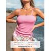 imageCUPSHE Womens Tankini Set Two Piece Swimsuit Ruched Drawstring Bathing Suits with High Waisted Bottom RibPink Floral