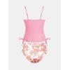 imageCUPSHE Womens Tankini Set Two Piece Swimsuit Ruched Drawstring Bathing Suits with High Waisted Bottom RibPink Floral