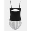 imageCUPSHE Womens Tankini Sets Two Piece Swimsuit V Neck Cutout Ruched Back Hook Front Wrap Mid Rise Reversible BottomBlackStripes