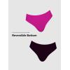 imageCUPSHE Womens Tankini Sets Two Piece Swimsuit V Neck Cutout Ruched Back Hook Front Wrap Mid Rise Reversible BottomMagentaBlack