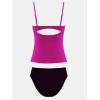 imageCUPSHE Womens Tankini Sets Two Piece Swimsuit V Neck Cutout Ruched Back Hook Front Wrap Mid Rise Reversible BottomMagentaBlack
