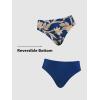 imageCUPSHE Womens Tankini Sets Two Piece Swimsuit V Neck Cutout Ruched Back Hook Front Wrap Mid Rise Reversible BottomNavy BlueFloral