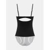 imageCUPSHE Womens Tankini Sets Two Piece Swimsuit V Neck Cutout Ruched Back Hook Front Wrap Mid Rise Reversible BottomPblackStripes