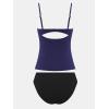 imageCUPSHE Womens Tankini Sets Two Piece Swimsuit V Neck Cutout Ruched Back Hook Front Wrap Mid Rise Reversible BottomPdark PurpleBlack