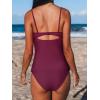 imageCUPSHE Womens Tankini Sets Two Piece Swimsuit V Neck Cutout Ruched Back Hook Front Wrap Mid Rise Reversible BottomPredBlack