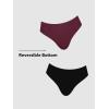 imageCUPSHE Womens Tankini Sets Two Piece Swimsuit V Neck Cutout Ruched Back Hook Front Wrap Mid Rise Reversible BottomPredBlack