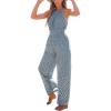 imageCUPSHE Womens Casual Loose Overalls Jumpsuits High Neck Sleeveless Wide Leg Boho One Piece Rompers With PocketsBlue