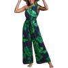 imageCUPSHE Womens Jumpsuits Sleeveless Floral One Shoulder Wide Leg Long Pants 2025 Trendy Travel Outfit PocketBlue