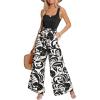 imageCUPSHE Womens Romper Square Neck Sleeveless Belted Pocket Wide leg Maxi Outfit Casual DressyBlack
