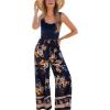 imageCUPSHE Womens Romper Square Neck Sleeveless Belted Pocket Wide leg Maxi Outfit Casual DressyNavy