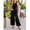 imageCUPSHE Backless One Piece Jumpsuits for Women Sexy Sleeveless Halter Neck High Waist Wide Leg Tied Rompers Beach Overalls Vacation Summer Outfits