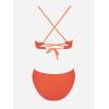 imageCUPSHE Bikini Set for Women Two Piece Swimsuits V Neck Low Rise Crisscross Back Self Tie Spaghetti StrapsBrownYellow