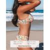 imageCUPSHE Bikini Set for Women Two Piece Swimsuits V Neck Low Rise Crisscross Back Self Tie Spaghetti StrapsOrangeYellow Floral