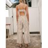 imageCUPSHE Maxi Jumpsuit for Women Striped Sleeveless Smocked Cutout Back Wide Leg Summer Casual Overall RomperRed Striped